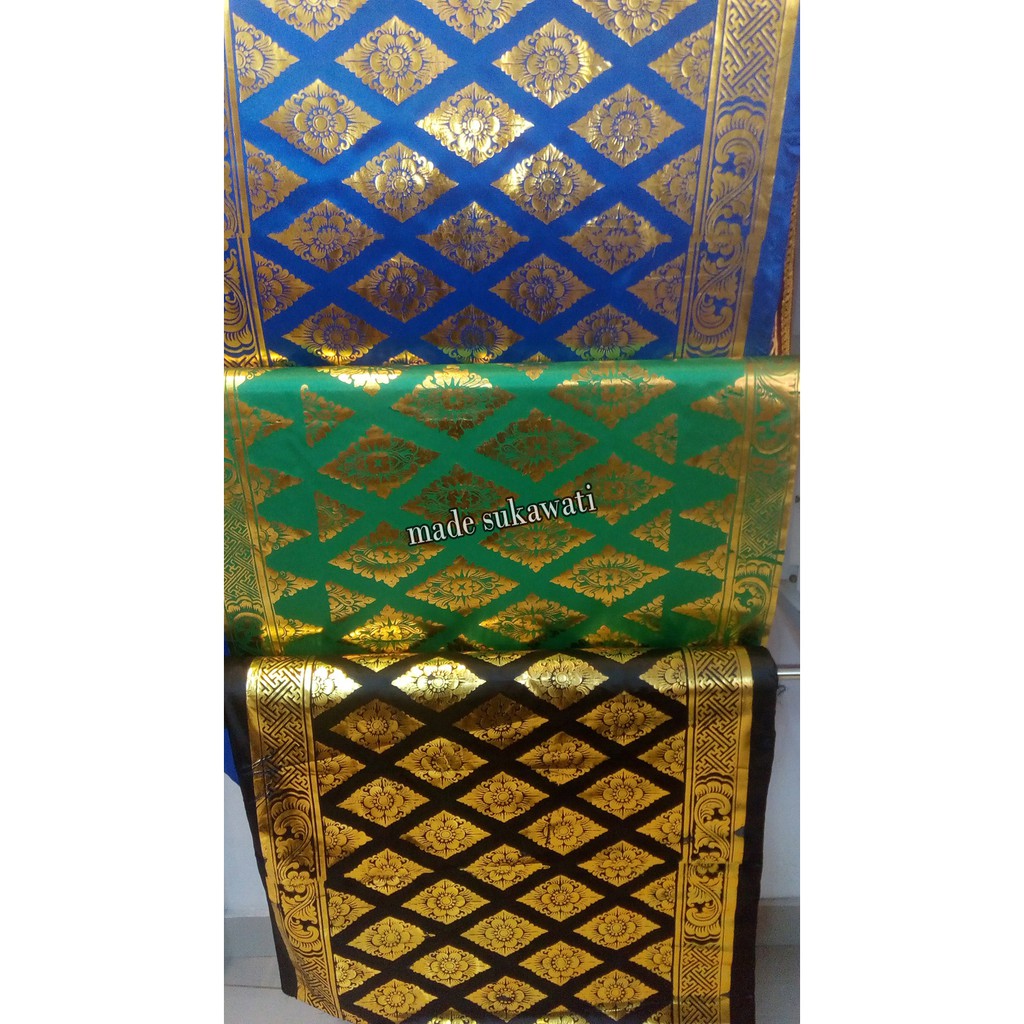 Kain Prada Bali motif wajik  emas harga per meter untuk hiasan dekorasi