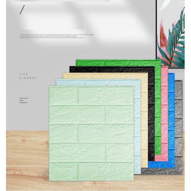 BAYAR DITEMPAT - Wallpaper 3D Modern Foam Batu Bata Brickfoam Batu alam putih Termurah