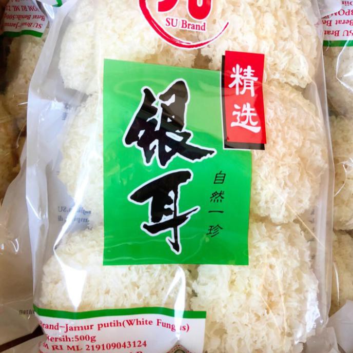 

TERMURAH jamur putih/jamur es/su brand white fungus @500g Kode 350