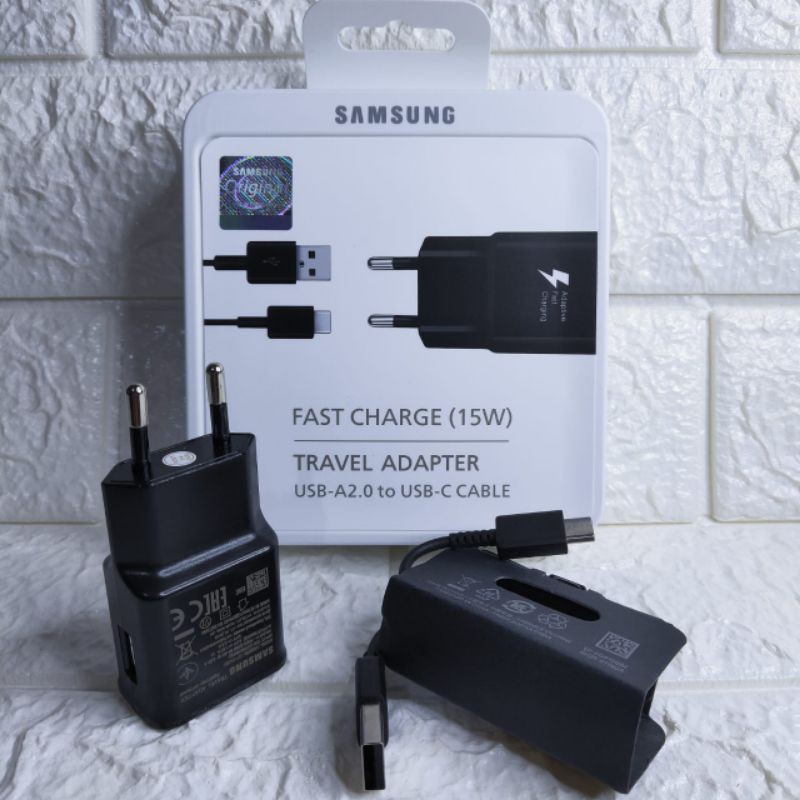 Charger Samsung 15W Original 100% Tipe-C Fast Charging / Charger Samsung S10 S9 S8 A50 A30 M30 M20