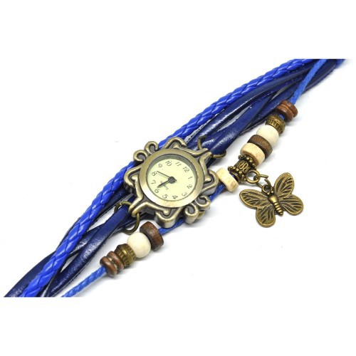 Jam Tangan Gelang Kupu-Kupu Jam Gelang Wanita Jam Tangan Gelang Tribal Vintage Etnik Jam Bracelet