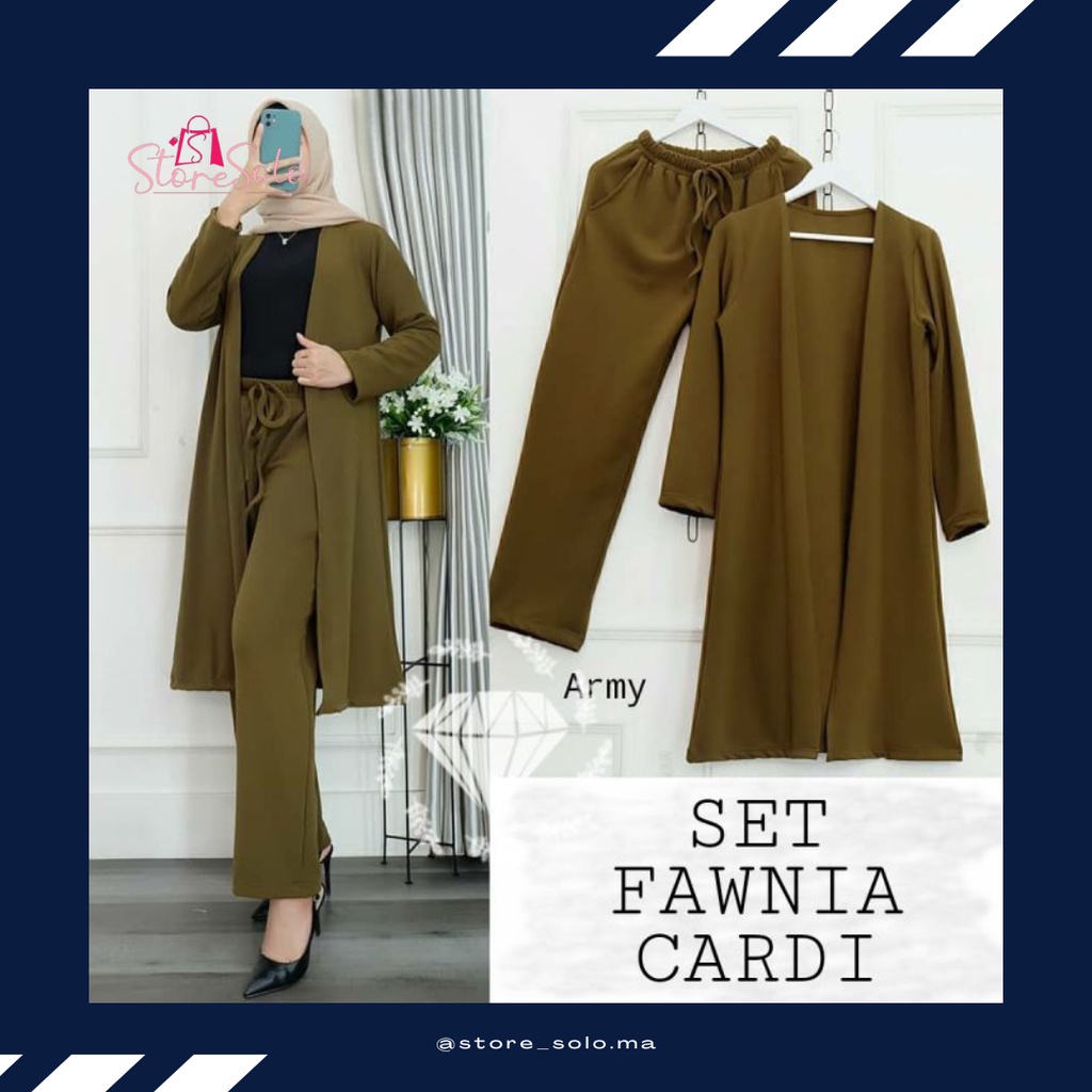 Set Fawnia Cardigan / Remaja / Casual Muslimah
