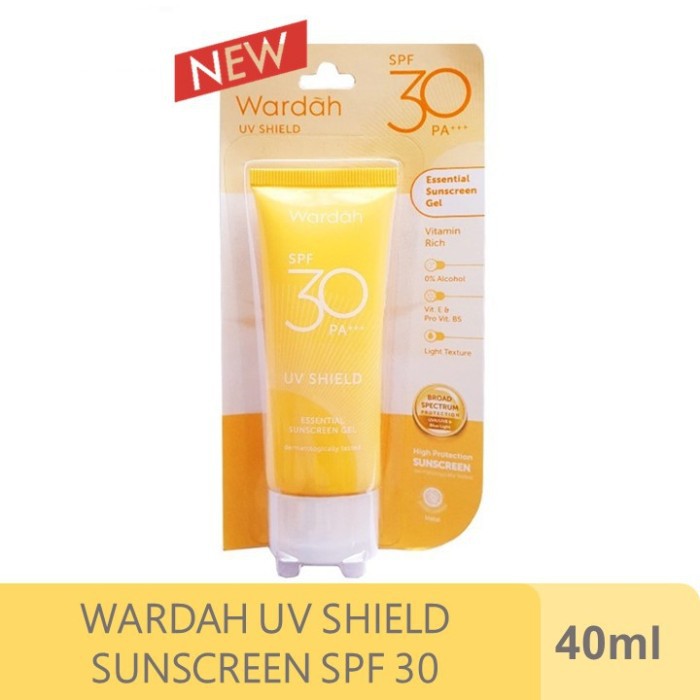 WARDAH UV SHIELD ESSENTIAL SUNSCREEN 30 SPF+++ GEL 40 ML @MJ