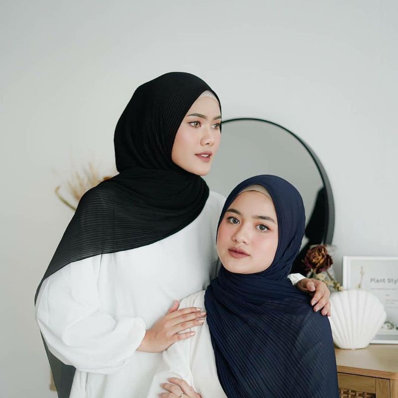 𝗖𝗮𝗿𝗲.𝗶𝗻 Pashmina Plisket Duyung Shawl 180x75 PREMIUM QUALITY (Tidak Full)