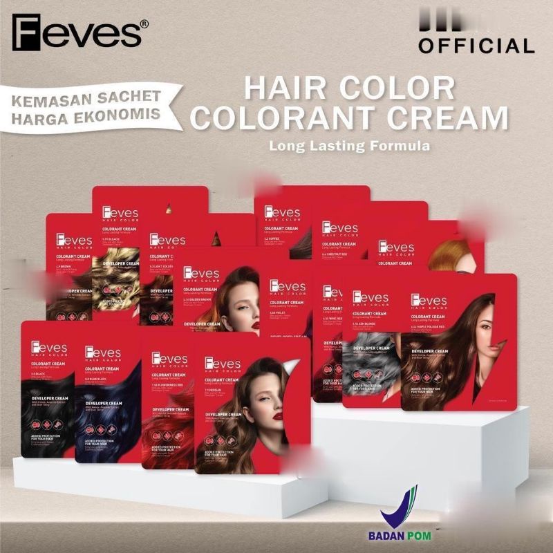 Feves Hair Color Colorant Cream 30 ML