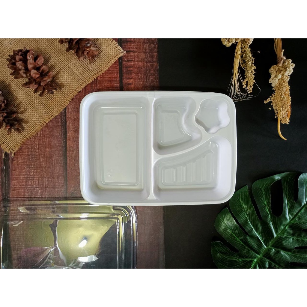 Mika Bento Sekat 4 Bintang Putih isi 50pcs/pack merk Oripack