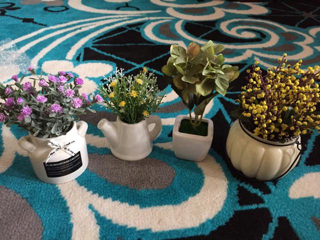 Rangkaian Bunga Artificial Bunga Putik Foam Vas Unik Bunga Hias Tanaman Tiruan - Vbk12