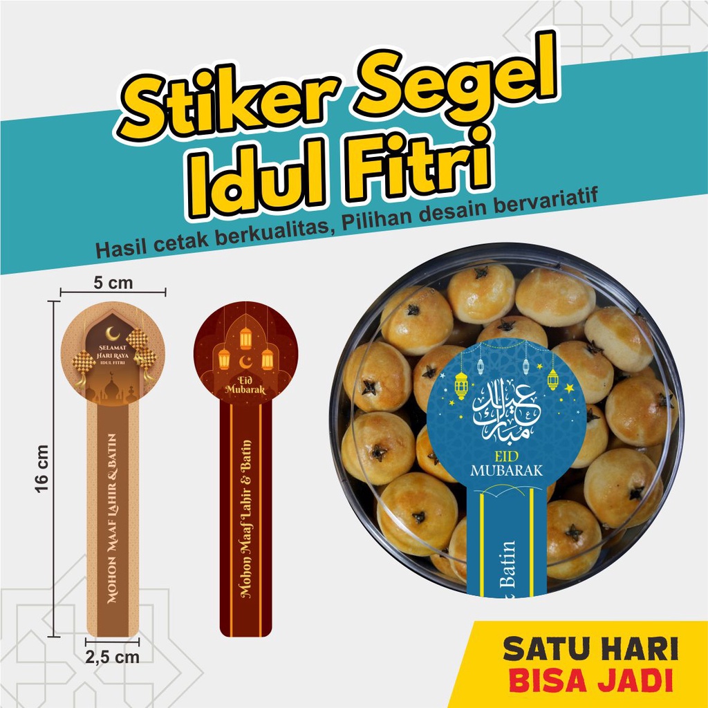 

Stiker Segel Kardus Box Toples Lebaran Hari Raya Idul Fitri Ukuran 16x5 cm