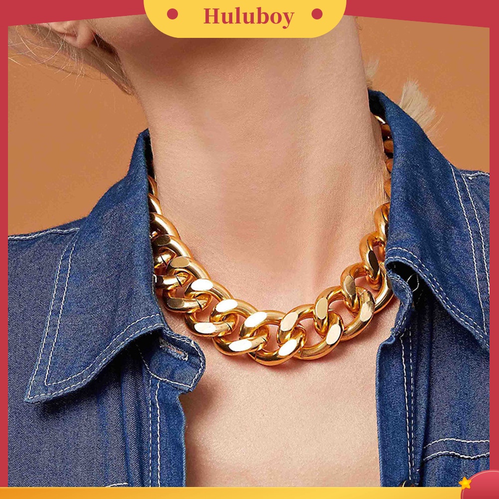 Hu Hu Hu Hu Hu Alat Bantu Pasang Kacamata♡ Kalung Rantai Pendek Tebal Gaya Hip Hop Untuk Unisex