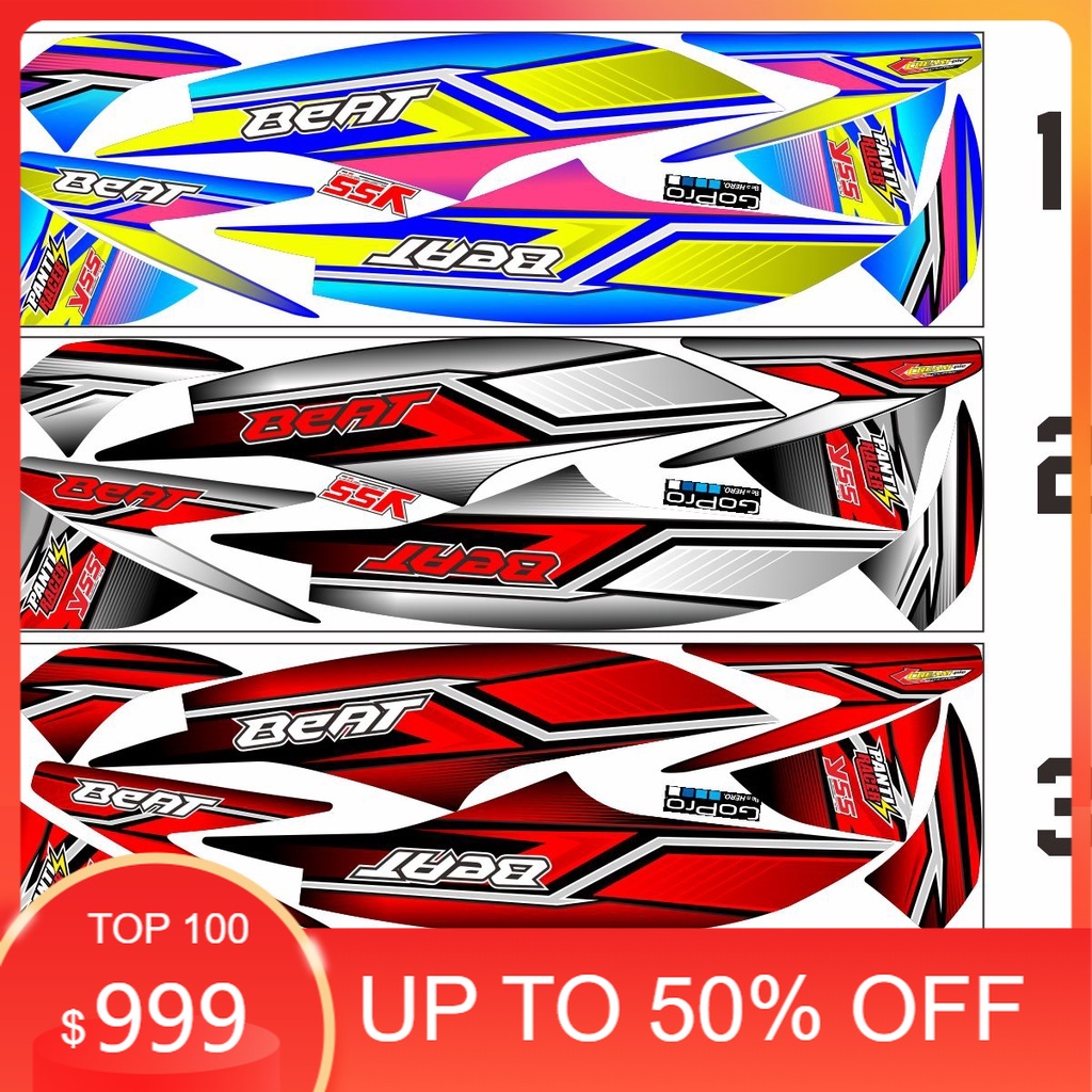KAFFA STIKER COD-STRIPING/STICKER CUSTOM HONDA BEAT POP FI MOTIF ROAD RACE VARIASI