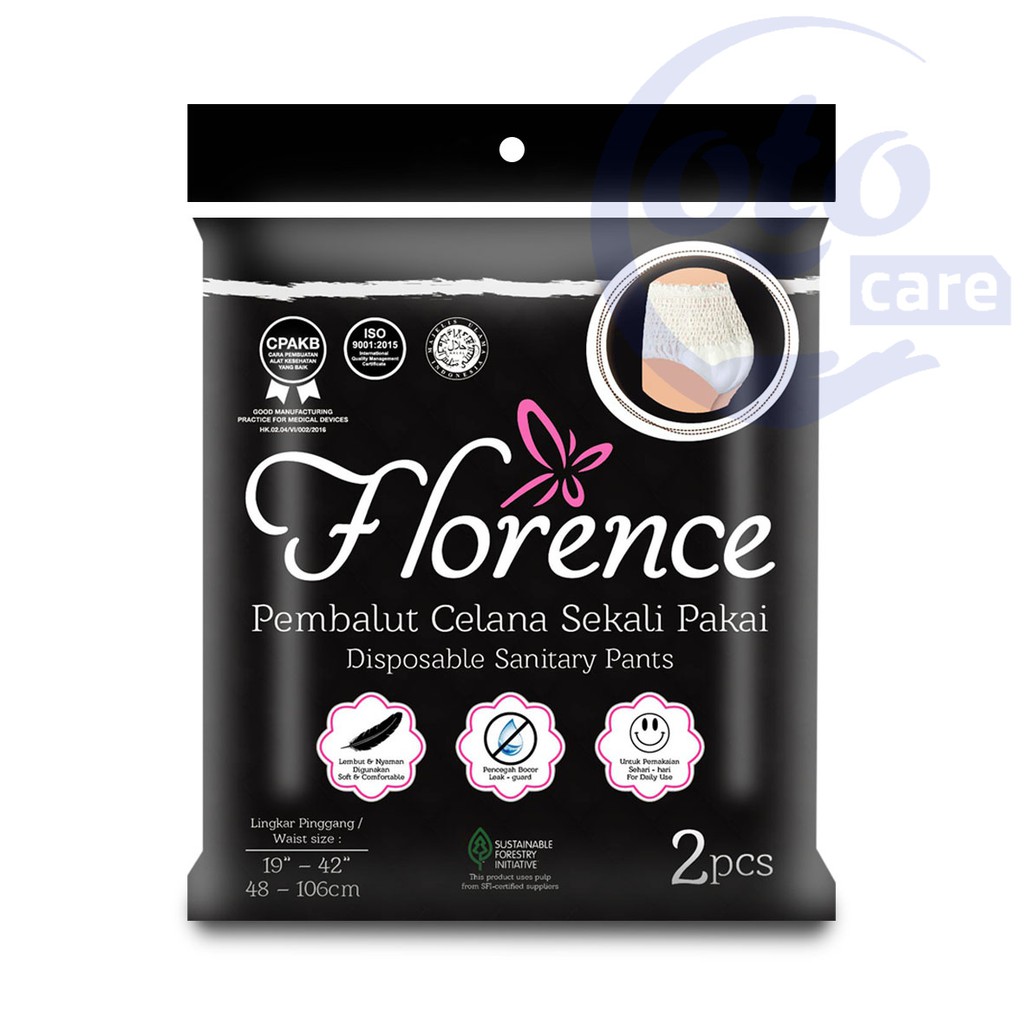 Florence Pembalut Celana Wanita Menstruasi Datang Bulan Haid Woman Disposable - isi 2pcs