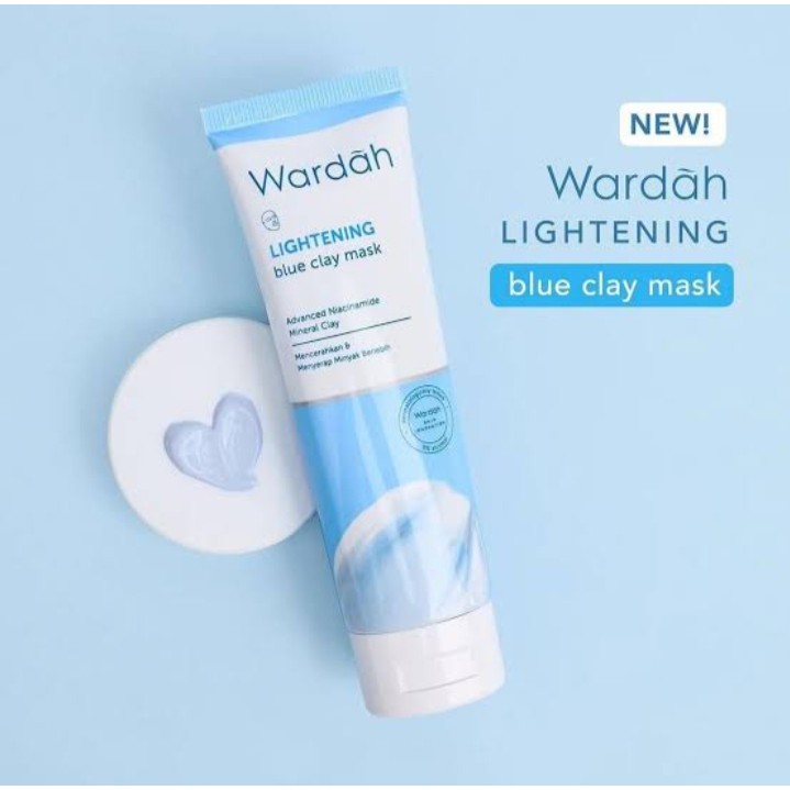 ✿ELYSABETHME✿ 🅆 🄰 🅁 🄳 🄰 🄷 Wardah lightening face mask biru masker wajah lembut cocok untuk kulit sensitif