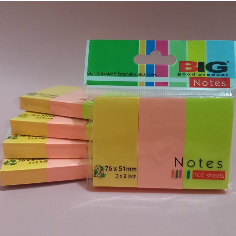 Pembatas Buku / Sticky Note Memo Stick Kertas Tiga Warna Murah - Isi 3 Warna