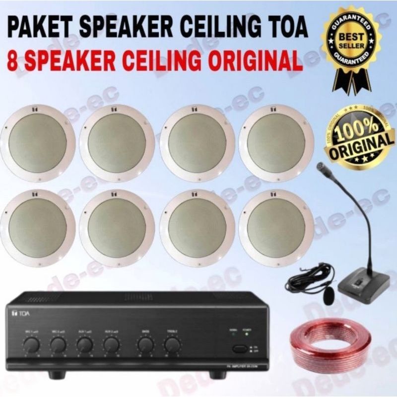 Paket speaker ruangan cafe kantor klinik restauran speaker toa  8 titik speaker plafon