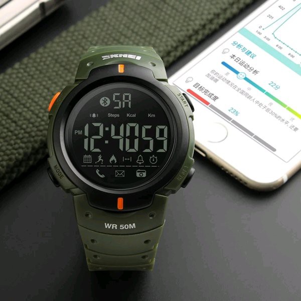 MURAH -  Jam Tangan Olahraga Smartwatch Bluetooth 1301 Skmei Original