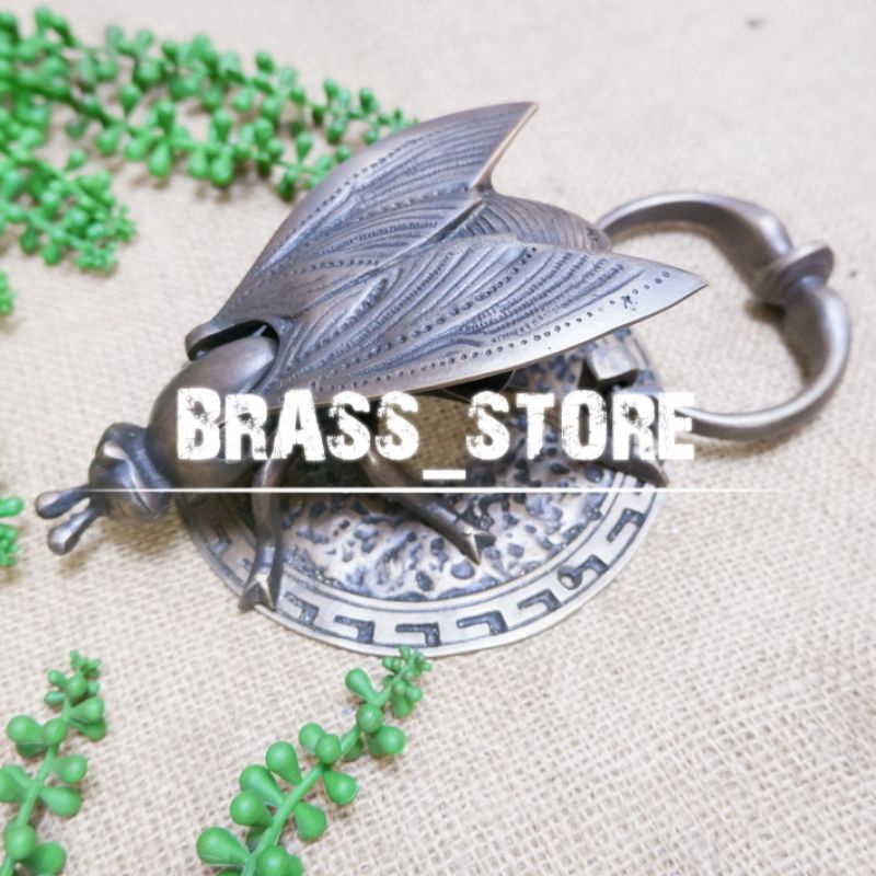 Ketukan Pintu Rumah Rumah Kuningan Antik Motif Tawon Hiasan Dinding Pajangan Pintu Dekorasi Dinding 