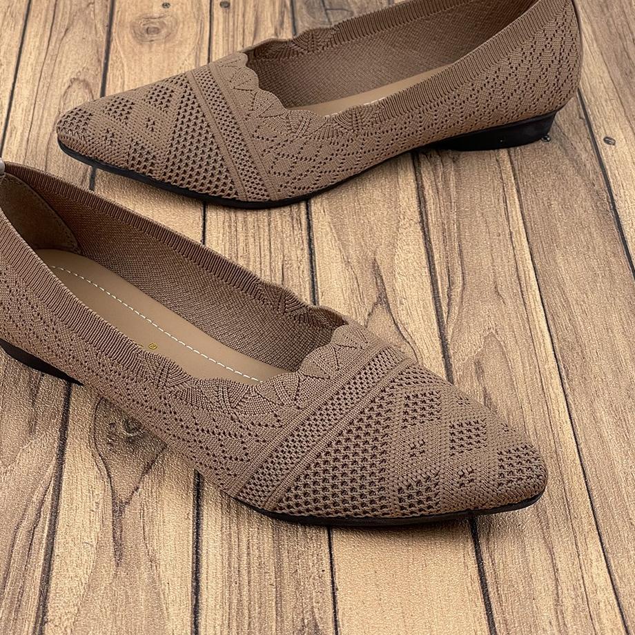 Terlaris.. Sepatu Flat Wanita Rajut Import LC11 - Clarenzo