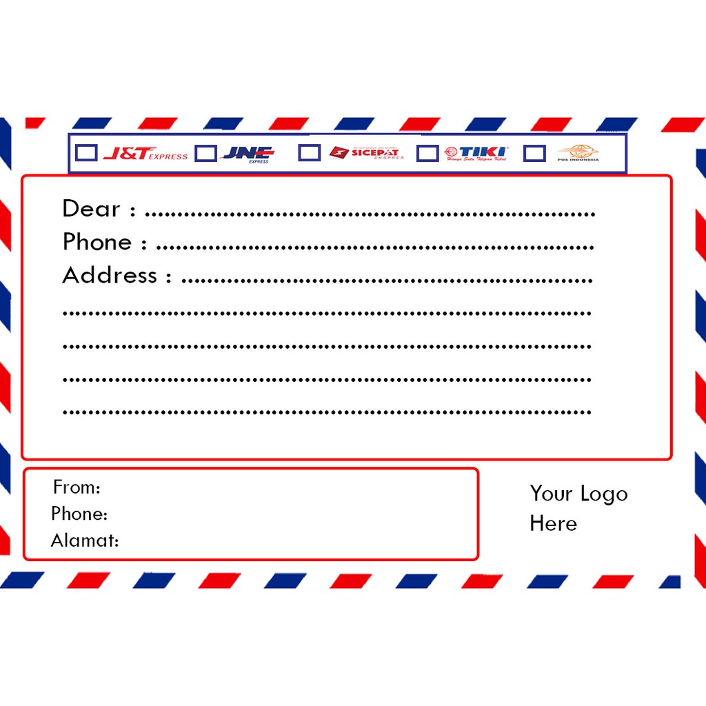 

Sticker label pengiriman model amplop print full colour Hvs custome logo