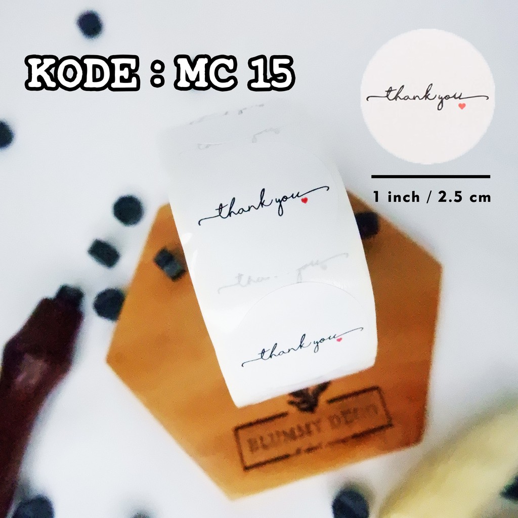 [Monochrome] Stiker Thank You Stiker Packing Stiker Terima Kasih Stiker Segel Packaging-MC 15