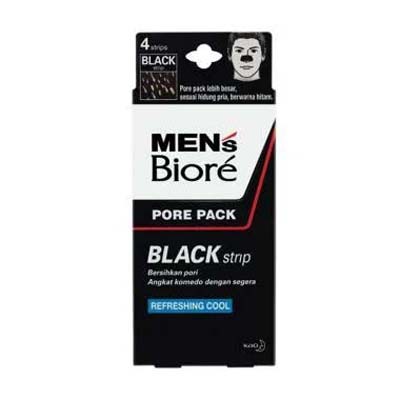 [Man] Masker Komedo Biore Black Dengan Bamboo Charcoal Pore Pack ISI 4 LEMBAR