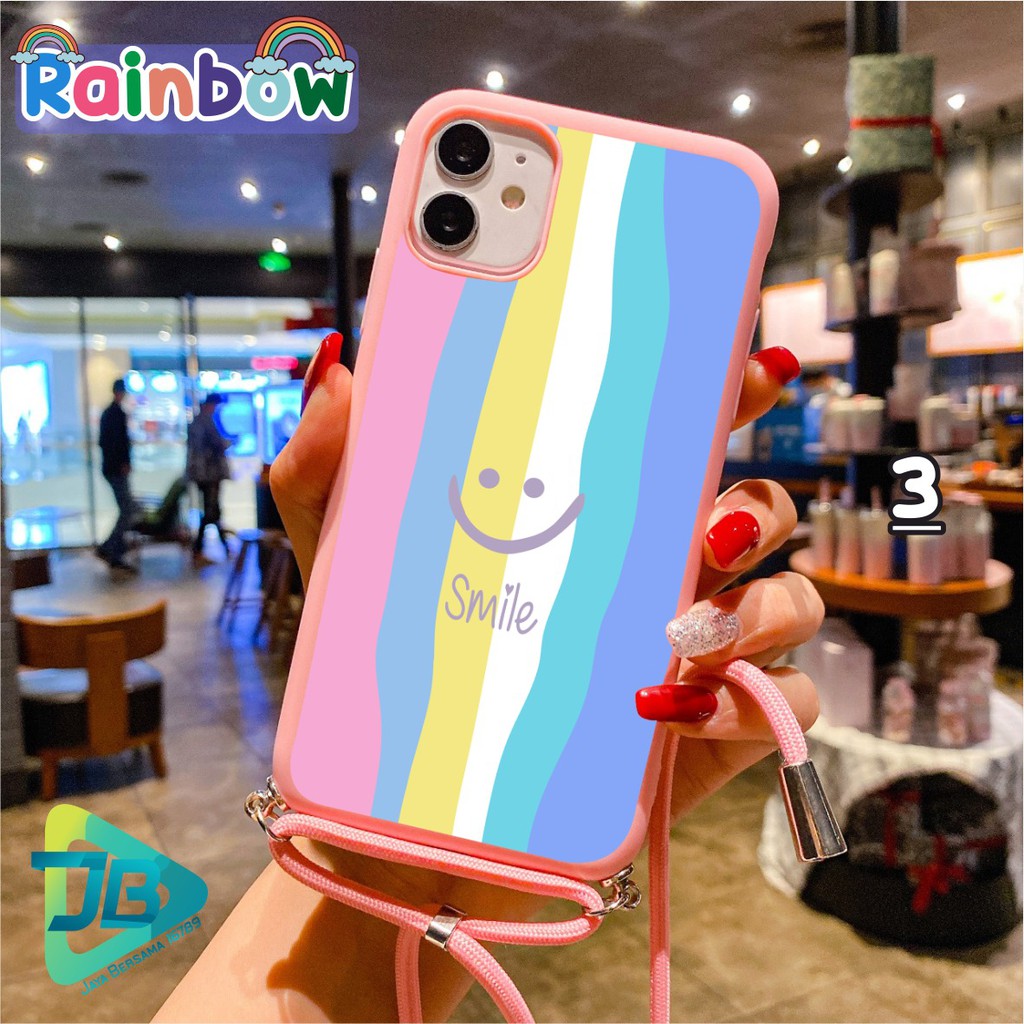 SOFTCASE SLINGCASE TALI LANYARD CANDY RAINBOW OPPO VIVO XIAOMI SAMSUNG REALME IPHONE ALL TYPE JB4764