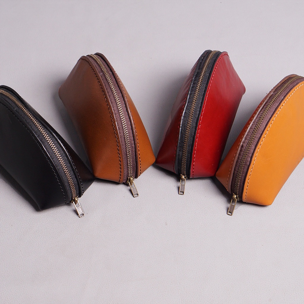 Dompet Koin Kulit Asli Pouch Shell Geniune Leather Lecari