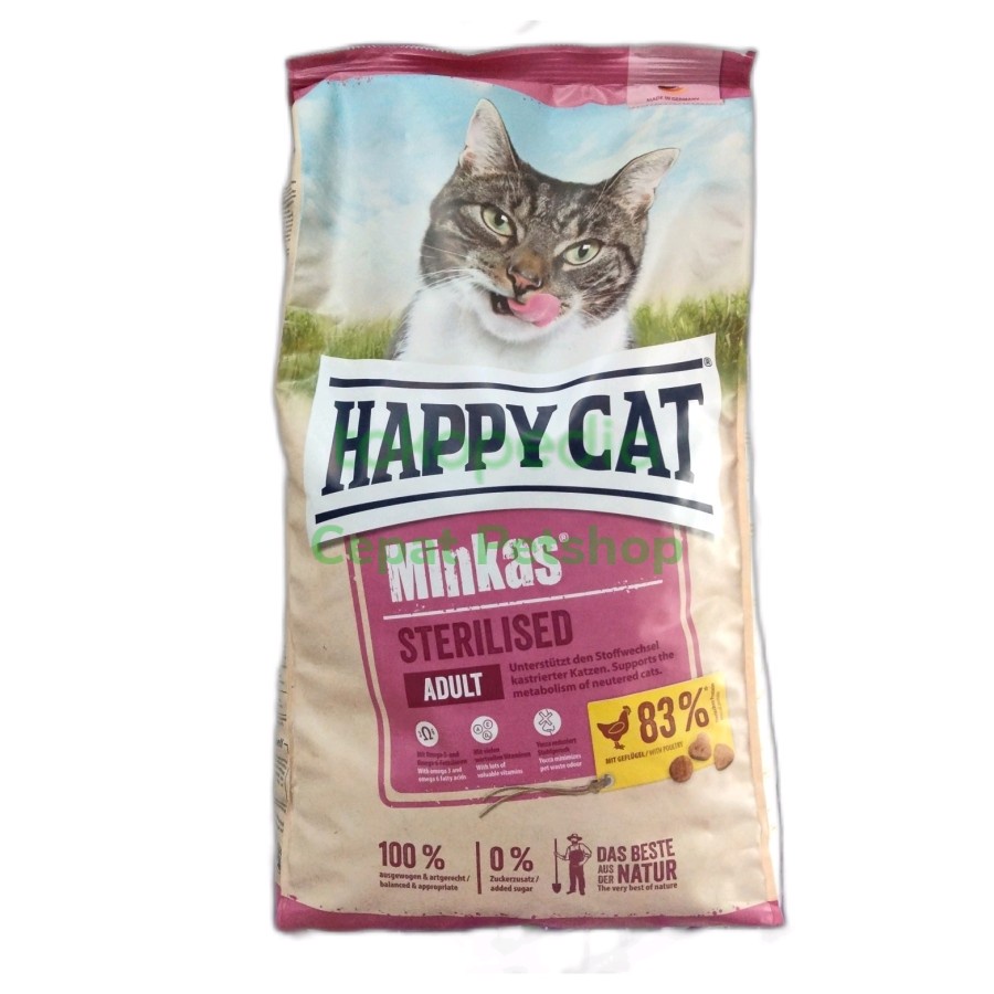 happy cat minkas sterilised 1,5kg makanan kucing saterilised Frespack