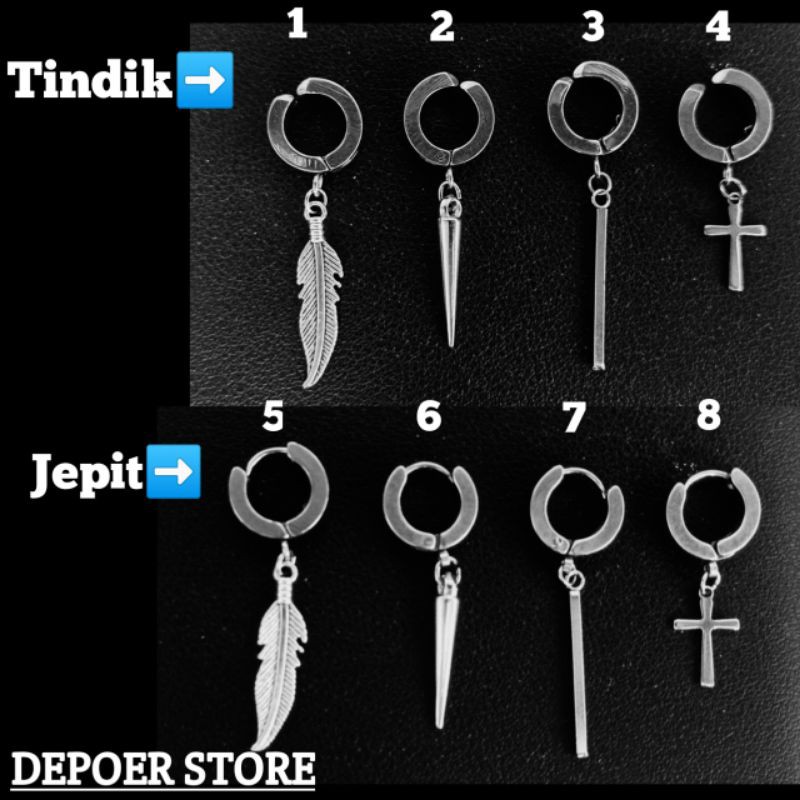 ANTING COWOK GANTUNG TERBARU JEPIT&amp;TINDIK