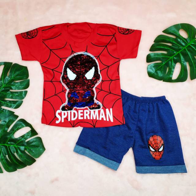 Pakaian Anak Laki-laki Size 3-12bulan Gambar Superhero / Baju Usap Ganti Warna / Baju Anak Cowok