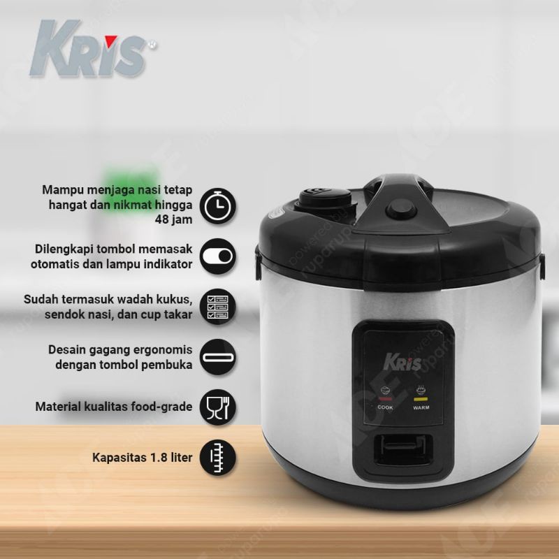 Jual Rice Cooker Kris Deluxe 1.8 Ltr Hitam Shopee Indonesia