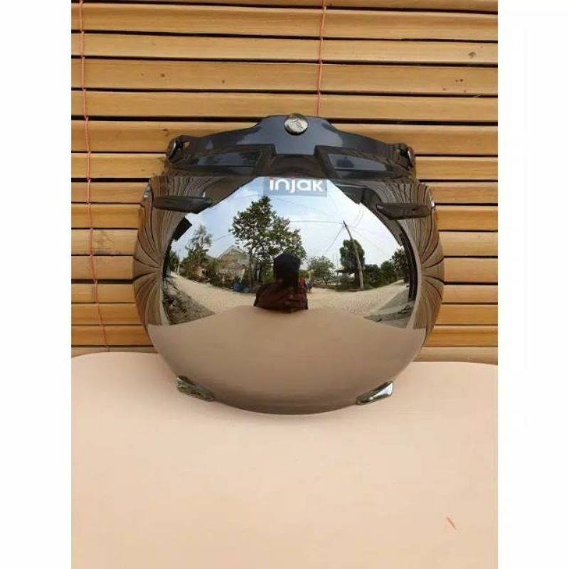 Kaca Helm Bogo Cembung kaca bogo cembung injak warna silver pelangi hitam bening