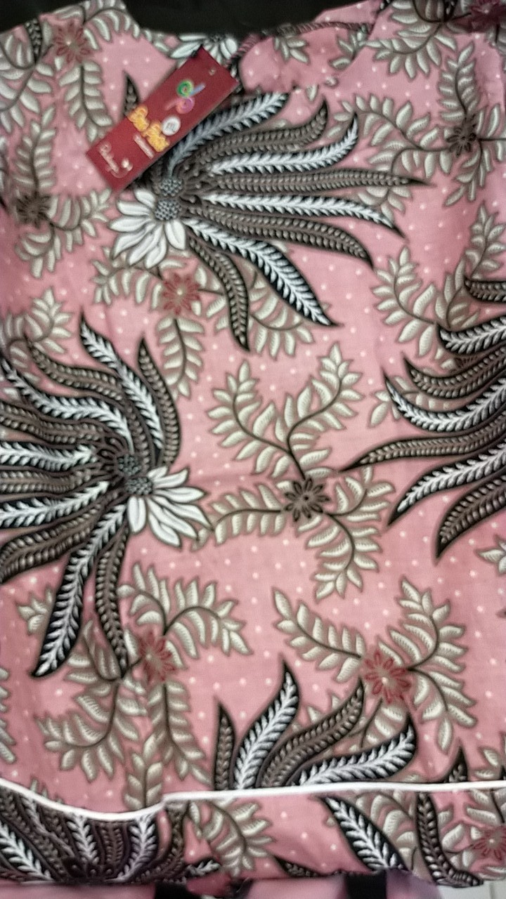 Batik Wanita Atasan Blouse Modern Warna Pink Model Peplem