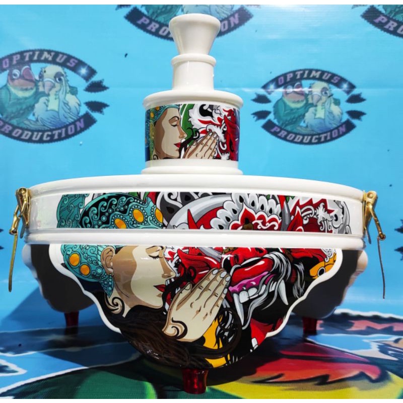 Aksesoris Tebok sangkar lovebird pvc Tebok lb tebok lovebird Decal motif Srikandi