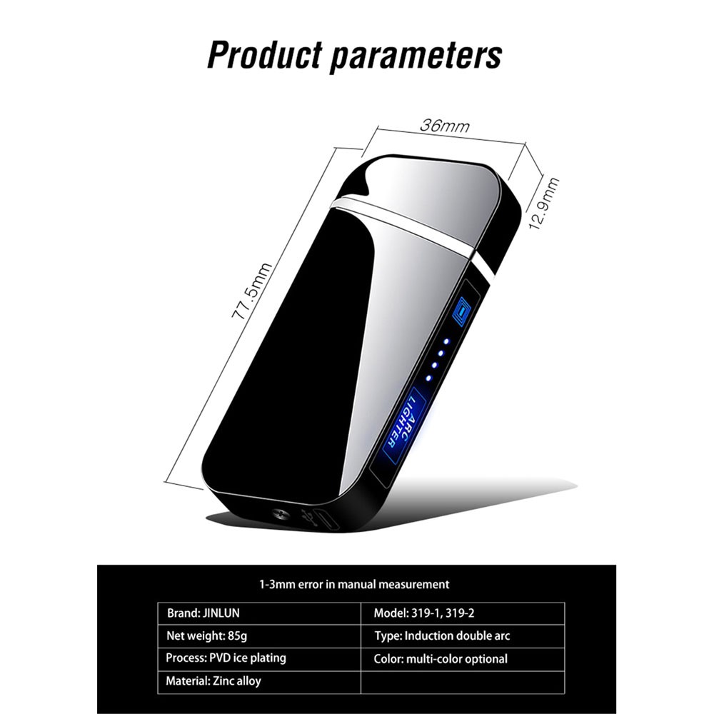 Korek Elektrik Fingerprint Murah Korek Api Elektrik Plasma Pulse Arc Lighter LED USB