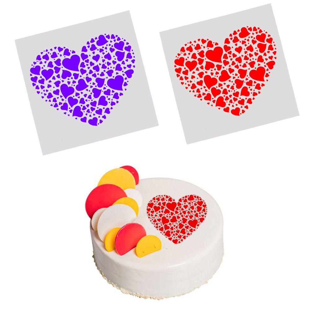 Populer 1/3PCS Stensil Kue Kering Plastik Membuat DIY Template Cinta Hati Bunga Fondant Cetakan