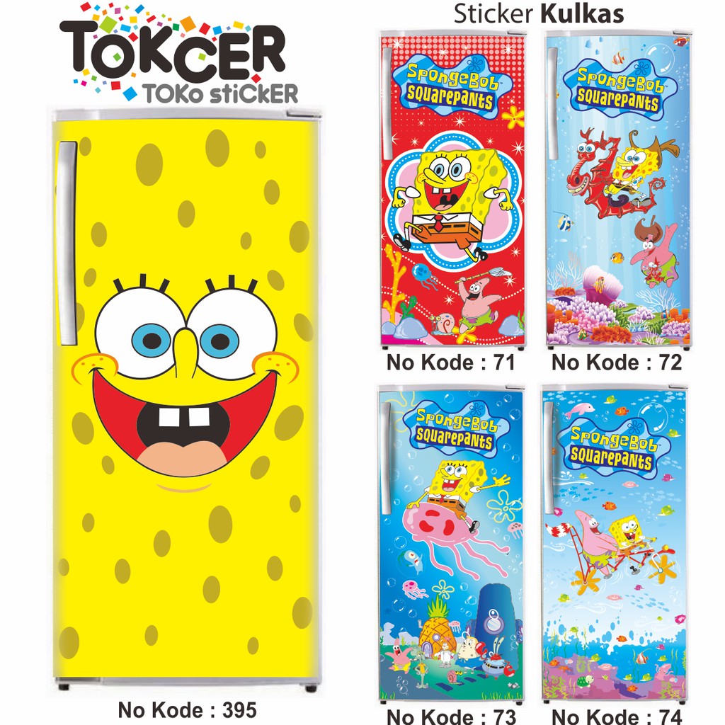 Sticker Kulkas 1 Pintu dan 2 Pintu SPONGEBOB