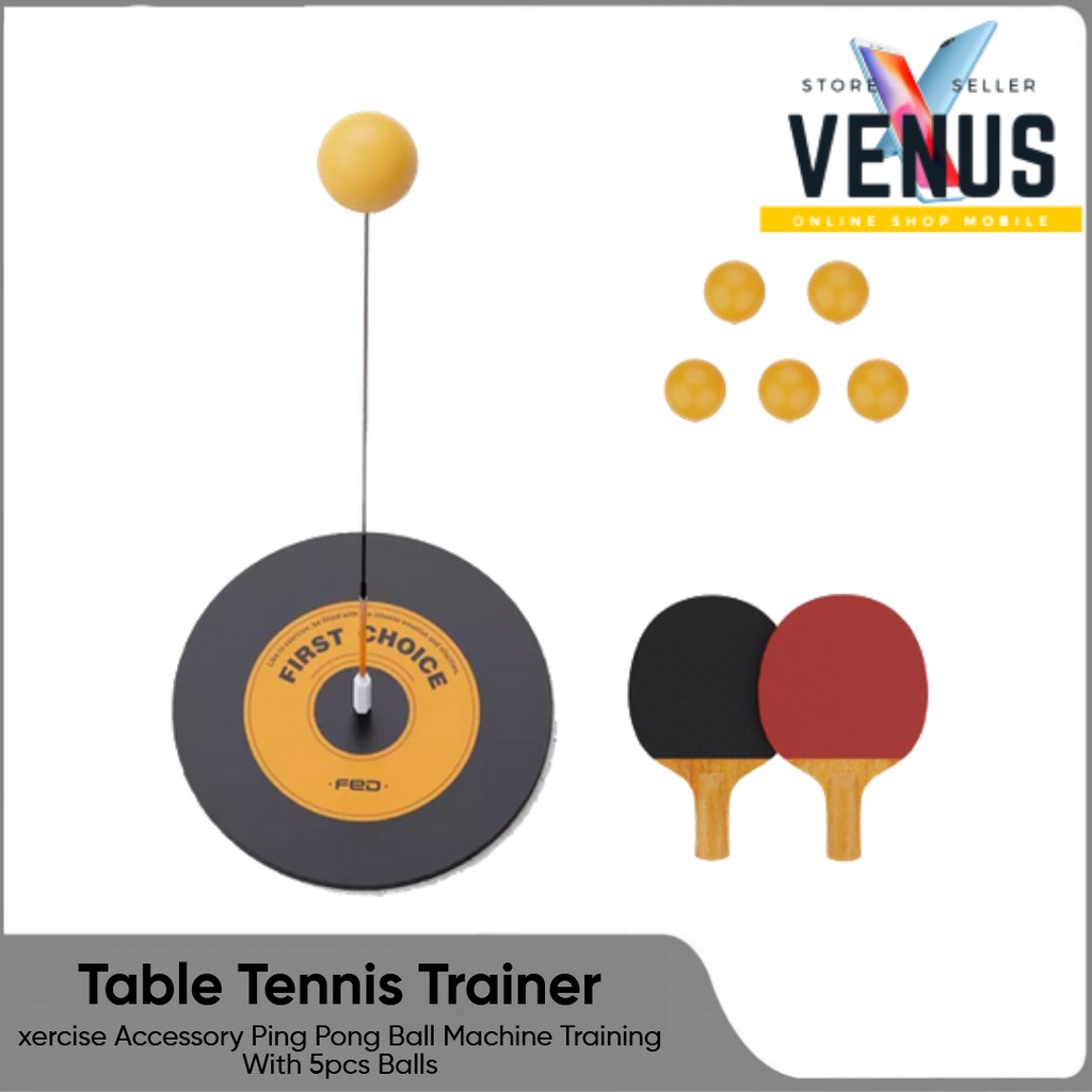 FED Table Tennis Trainer Flexible Family Racket With 5pcs Balls