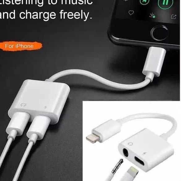 `➬ SPLITTER LIGHTING FAST CHARGING AUDIO JACK MIC IPHONE-SPLITTER IPHONE (Baru)