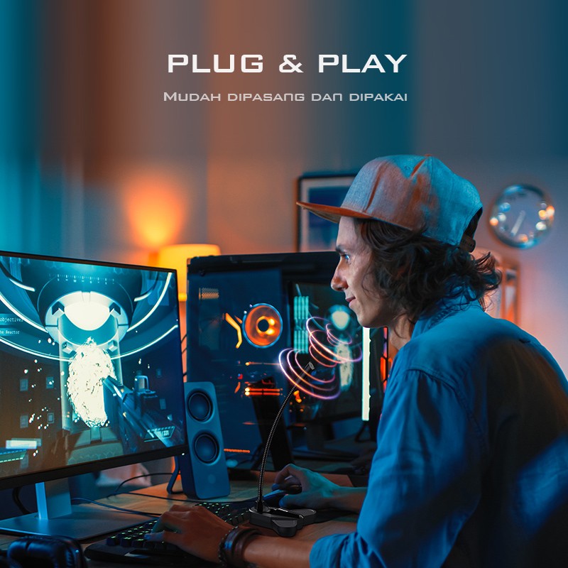GAMEN Gaming Microphone RGB Lightning Plug &amp; Play Decoding Chip GMH200