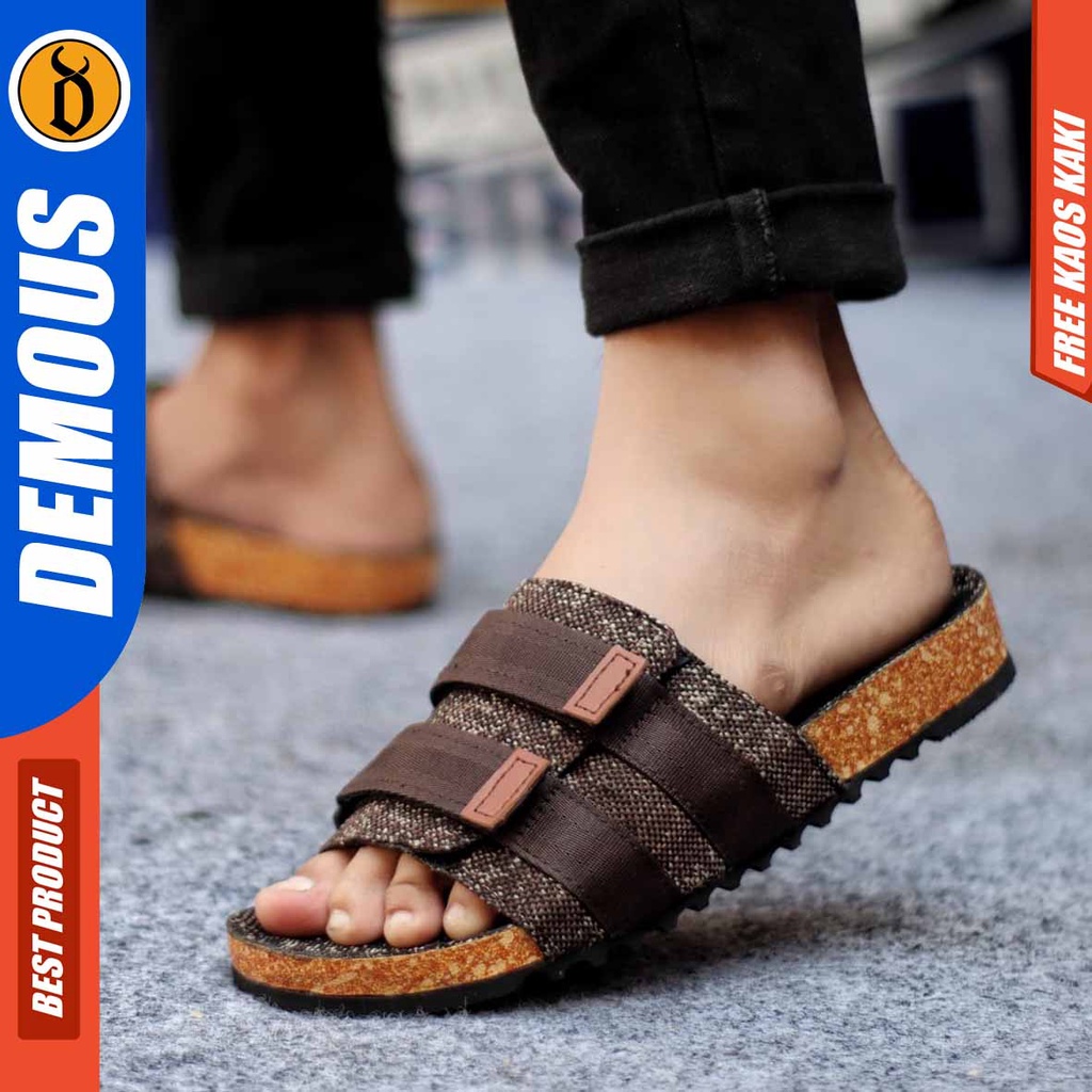 DEMOUS KOSKA Sandal Pria Slop Selop Kekinian Terbaru