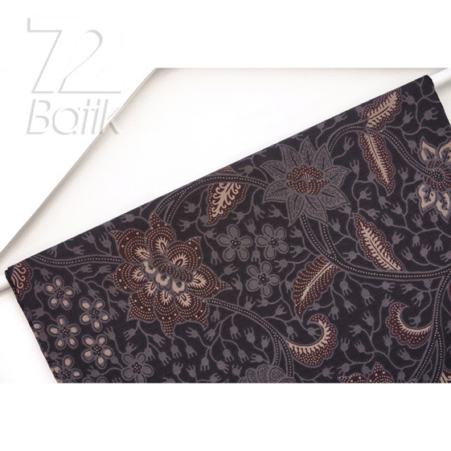 KEMEJA BATIK PRIA Lengan Pendek Premium Motif Kembang Warna Hitam 726000 Cap 72 - Baju Kemeja Atasan Pakaian Setelan Batik Pria Cowok Laki Laki Remaja Keluarga Kantor Lengan Pendek Modern Slimfit Slim Fit Premium Kekinian