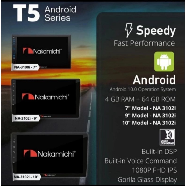 Head Unit NAKAMICHI ANDROID TOYOTA ALTIS RAM 4/64GB APPLE CARPLAY