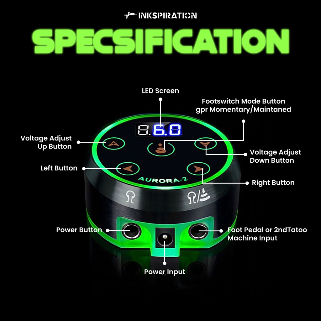 power supply machine tattoo coil LED dual output