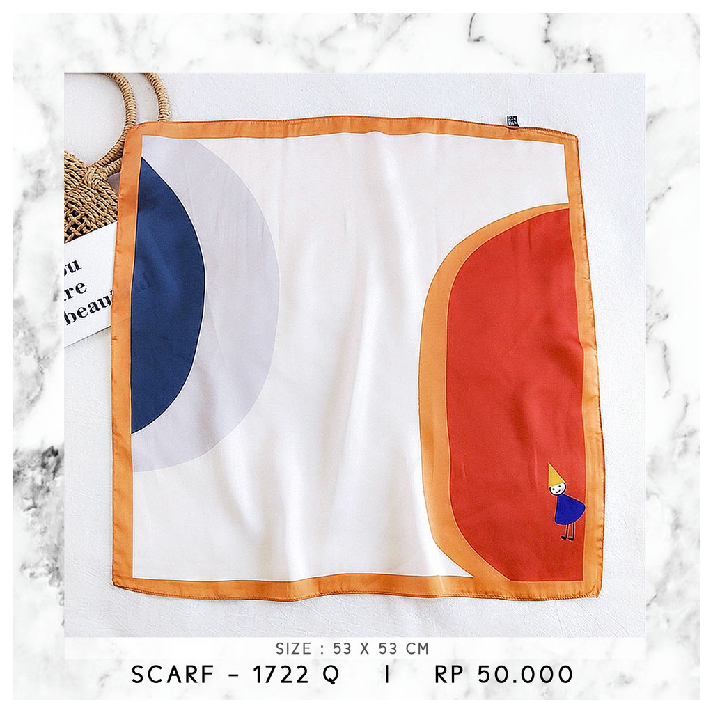SCARF / SYAL KOREA / NECK SCARF  (SIZE 53 X 53)-1722 Q