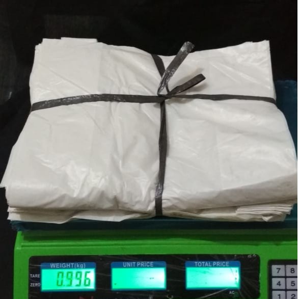 Kantong Kresek Kiloan Putih Tali uk. 28 Harga per (1kg)