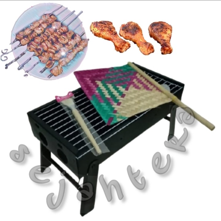 PAKET PEMANGGANG SERBA GUNA PANGGANGAN PORTABL BERBEQUE GRILL DENGAN MENGGUNAKAN BAHAN BAKAR ARANG.