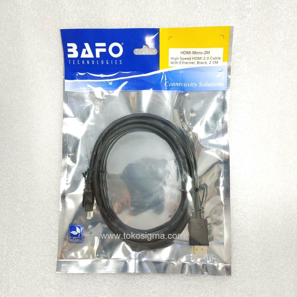 BAFO KABEL micro HDMI D male TO HDMI A male 1.5 meter 3D-F0B401-801