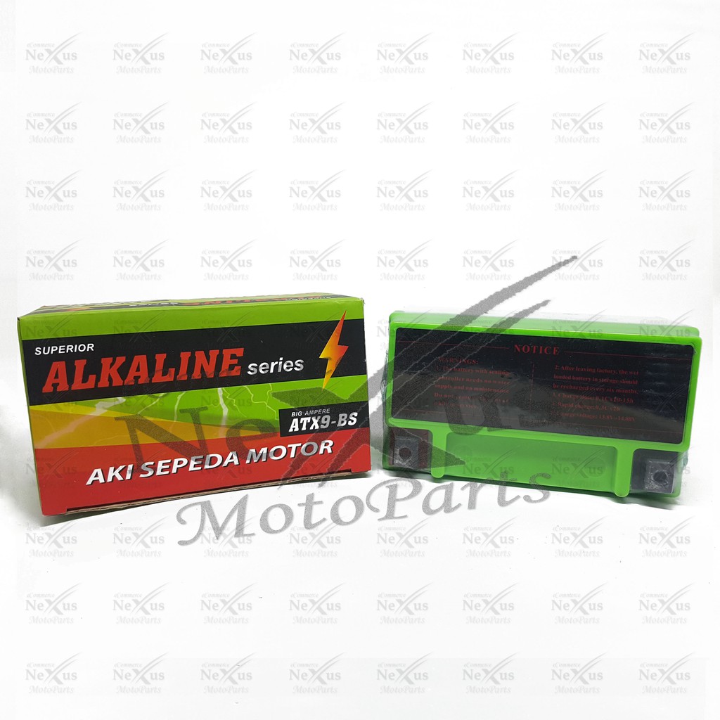 Aki Motor ALKALINE ATX9-BS GTZ7 YTX9 / 12V 9A Ninja CBR Bandit KTM