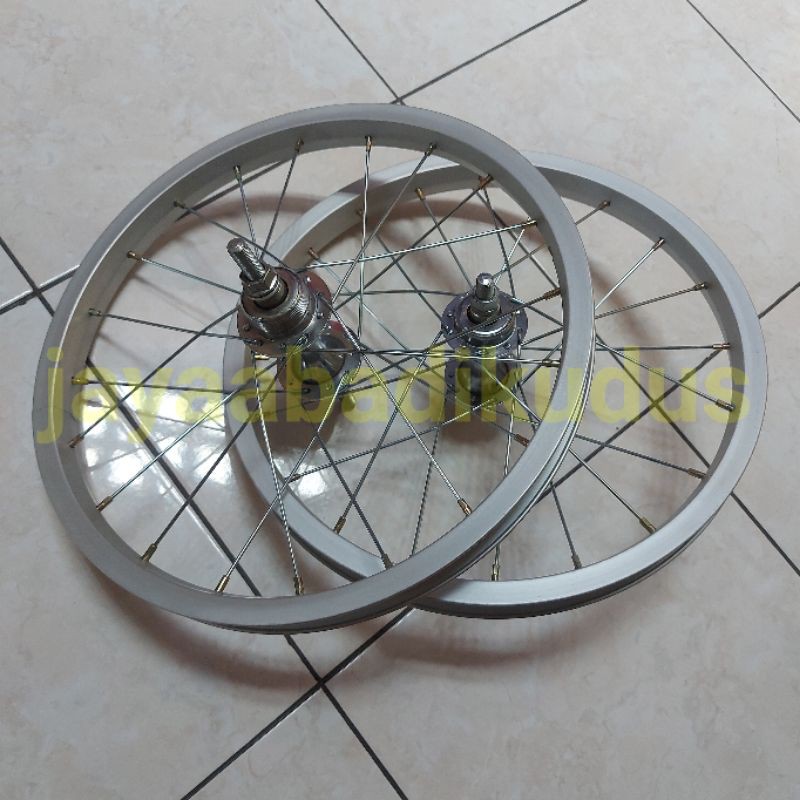 Velg Setelan Sepeda 16 Aluminium dan Besi / Pelek Sepeda 16 Komplit / Velg Sepeda Ukuran 16 / Velg S