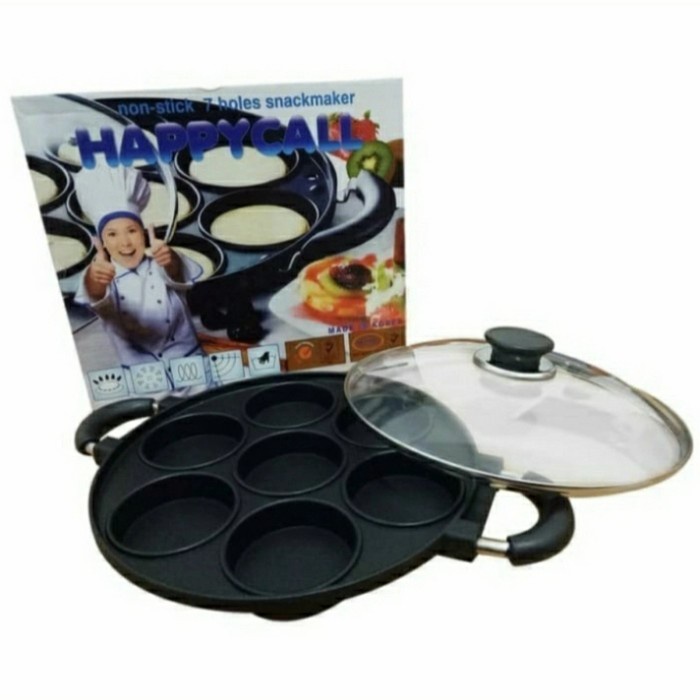 Cetakan Kue Lumpur/Martabak Mini Teflon Merk Happycall 7 Lubang Happy Call Kamir/Apem Selong/Carabik